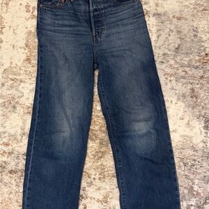 Levi's Dark Blue Ribcage Straight Leg Jeans